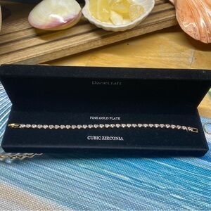 M167 Unique Tear Drop Crystal Rose Gold Tennis Bracelet